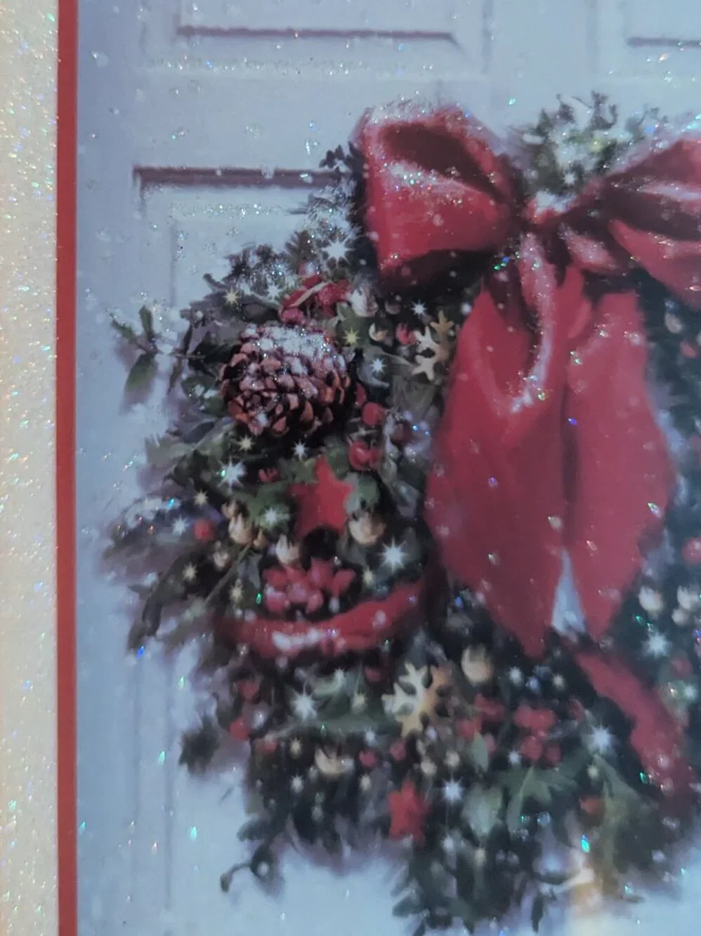 NWT 16 Cozy Glitter Wreath American Greetings Christmas Cards Sealed Box Holiday